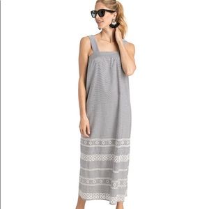 Vineyard Vines Striped Embroidered Maxi Dress